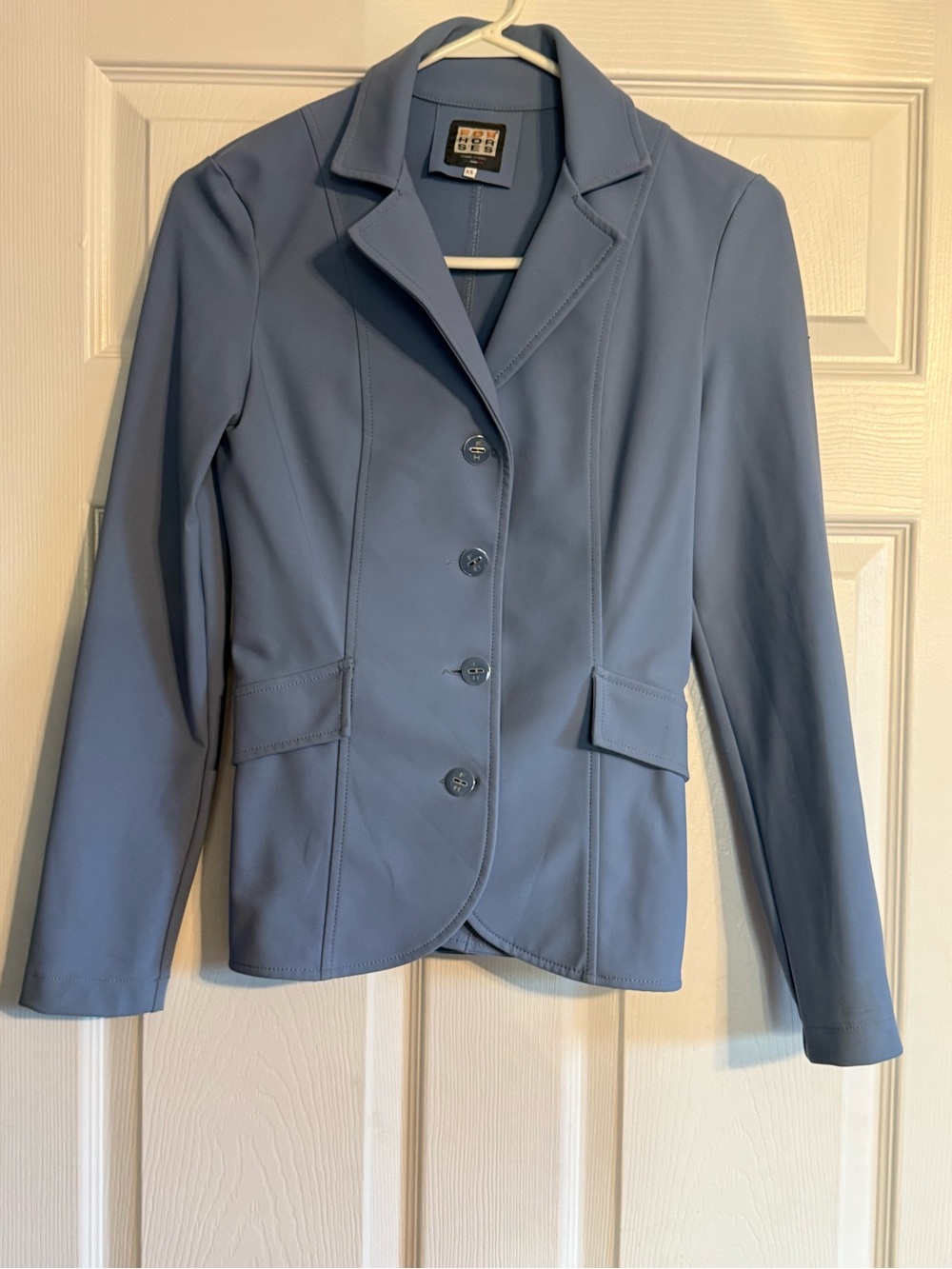 Light Blue Stretch Ponte Blazer - Tailored Women’s Jacket